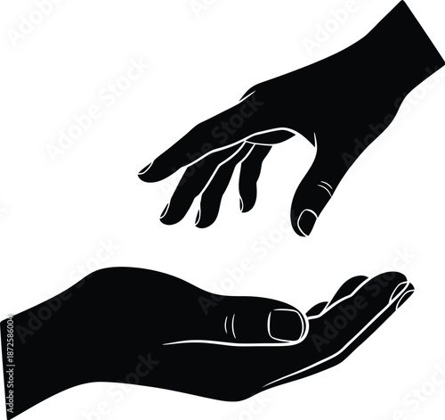 Helping hand concept, vector illustration of support, assistance