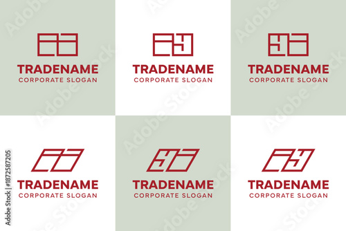 Letters II IY YI Square and Dynamic Logo Set