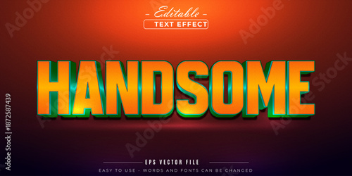 Gold handsome text, editable text effect.