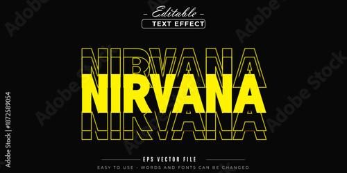 Editable text effect on nirvana text.