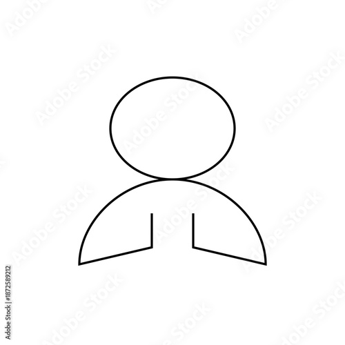 A minimalist vector graphic illustration of a person icon with a simple line design