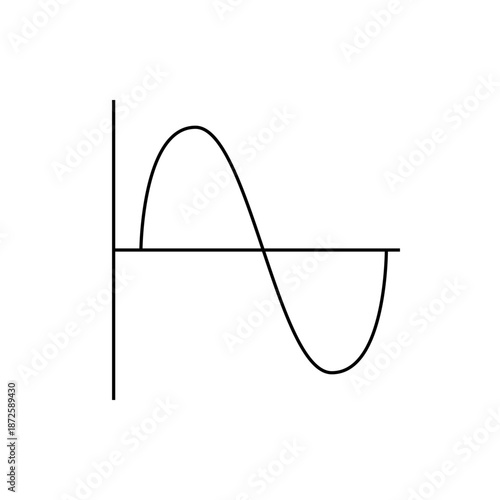 A minimalist vector graphic illustration of a simple waveform
