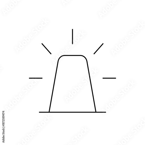 A minimalist vector graphic illustration of a speaker icon with sound waves