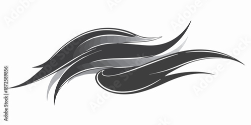 High quality abstract brush stroke illustration featuring smooth flowing shapes, clean edges, and bold ink style appearance