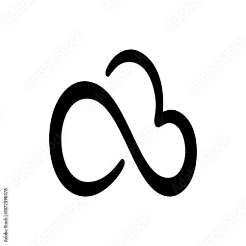A minimalist vector graphic of an infinity symbol merged with a heart, representing eternal love and connection in a simple, flat design.