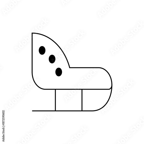 A minimalist vector graphic illustration of a car seat in a simple line art style