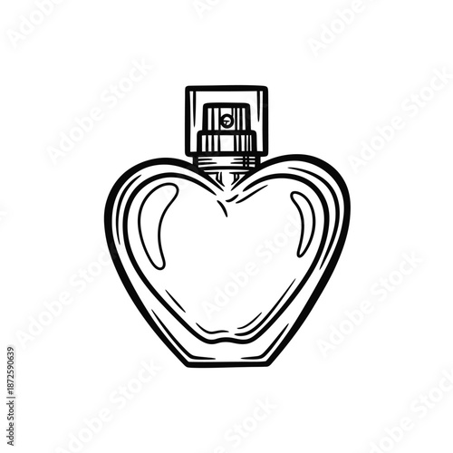 Heart Shaped Perfume Bottle Illustration.