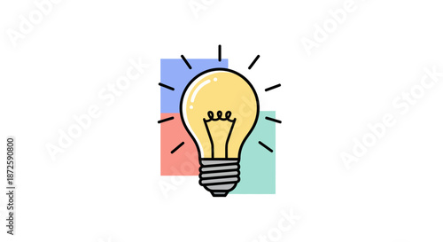 Bright lightbulb illustration representing idea innovation and creativity in design.
