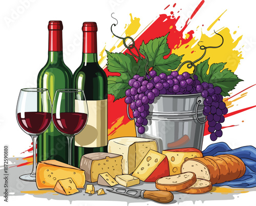 Mother's day wine and cheese gift basket for the special mom