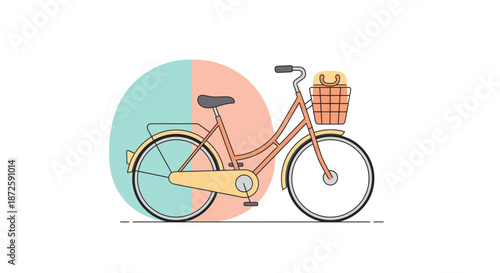 Elegant bicycle with a basket perfect for leisurely rides and urban adventures.