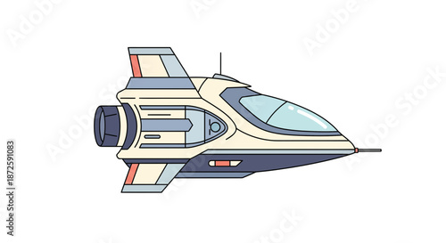 Futuristic spaceship design with sleek lines and advanced technology for space travel.
