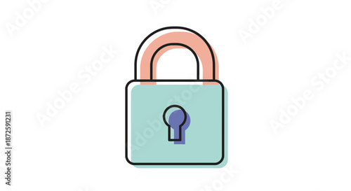 Simple padlock icon representing security and protection safeguarding sensitive information.