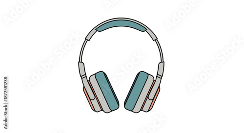 Stylish headphones illustration perfect for music lovers and audio enthusiasts modern design.