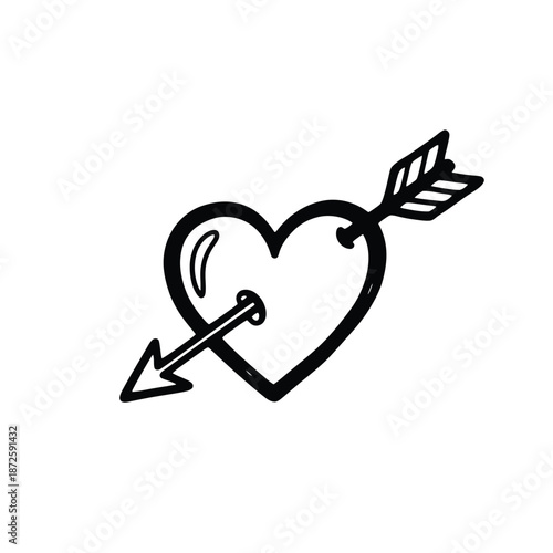 Heart with Arrow Piercing Through Center.
