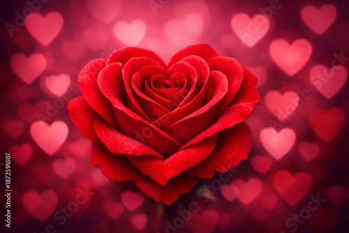  a close-up of a red rose with heart-shaped petals