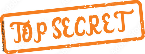 Top secret grunge style rubber stamp isolated on transparent background