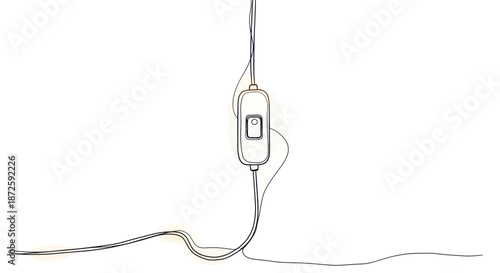 Simple drawing of a light switch with a cord