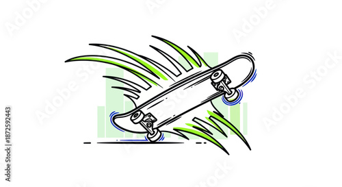 Dynamic Skateboard Motion Art Illustration