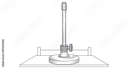 Line drawing of a laboratory retort stand