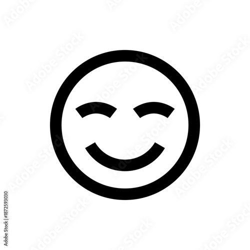 A minimalist vector graphic of a smiling face with winking eyes, represented as a simple black silhouette on a white background.