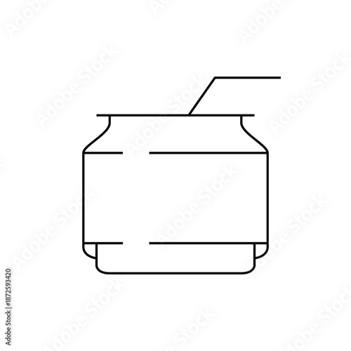 A minimalist vector illustration of a milk carton with a straw