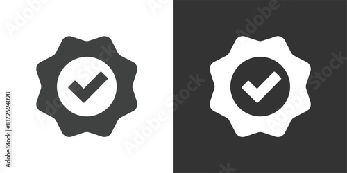 Quality Badge icon. Solid glyph series icon