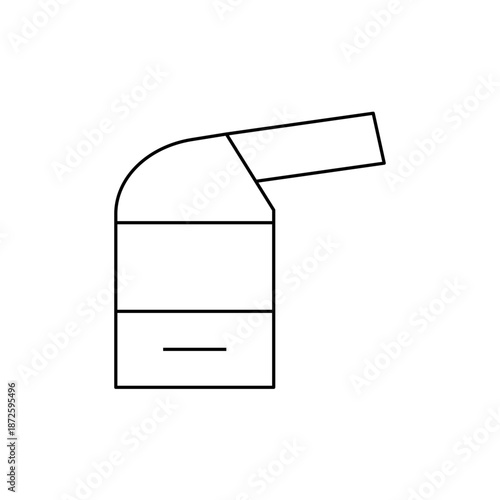A minimalist vector graphic illustration of a curved pipe fitting