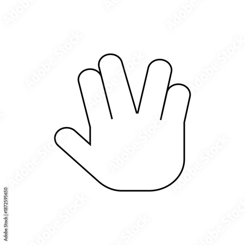 A minimalist vector graphic illustration of a hand with fingers spread apart