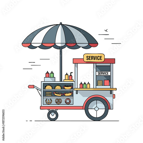 Illustration of a Street Food Cart