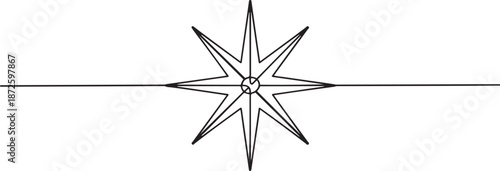 Star of Bethlehem. Symbol of the birth of Jesus. One line drawing for different uses. one line Art icon drawing vector
