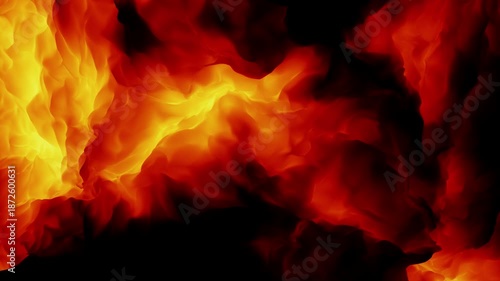 Abstract fiery hellish landscape dynamic motion background seamless loop