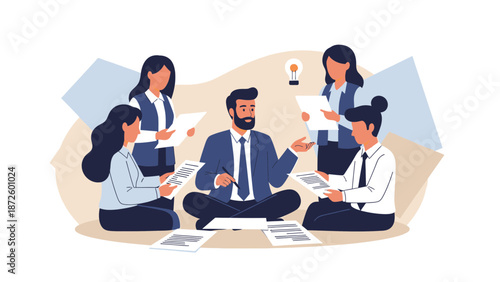 Business Team Meeting, Collaboration, Brainstorming Session, Idea Generation