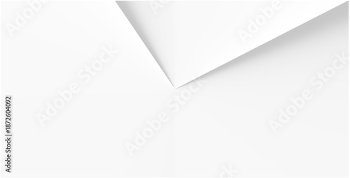 a minimalist white geometric background featuring sharp triangular folds and subtle shadows that create a clean, architectural sense of depth.