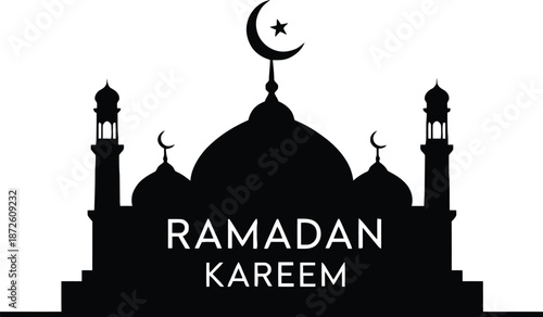 Silhouette of mosques in Abu Dhabi and Istanbul with domes and minarets at sunset