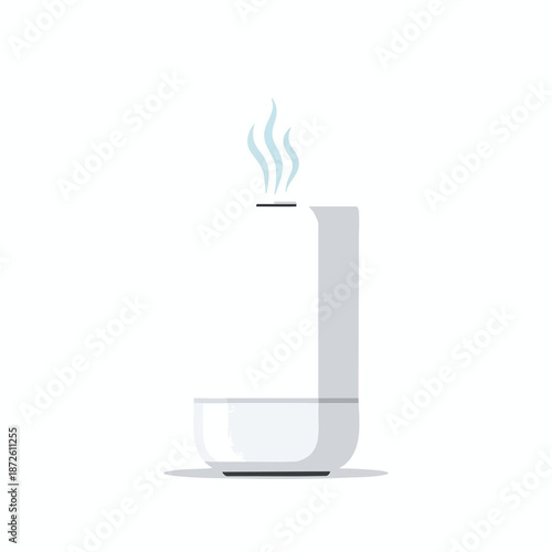 Modern Humidifier Illustration with Rising Steam