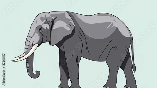 Majestic African Elephant Standing Proudly.