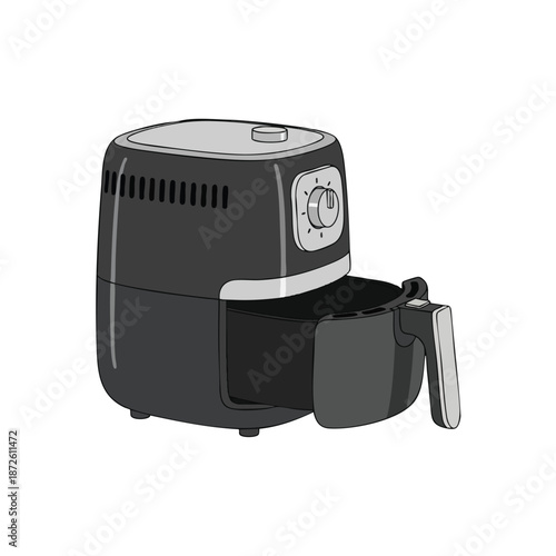 Digital Deep Fat Fryer Illustration