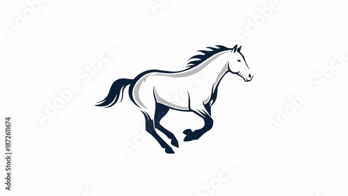Elegant Horse Galloping with Flowing Mane and Tail.