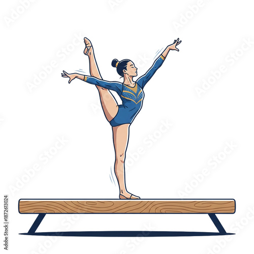 artistic gymnastics athlete's attraction on the balance beam.