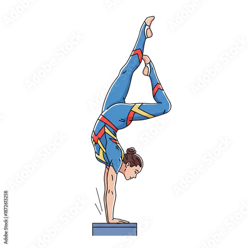artistic gymnastics athlete's attraction on the balance beam.