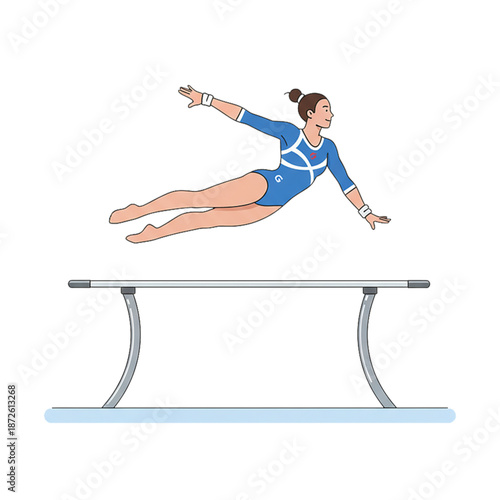 artistic gymnastics athlete's attraction on the balance beam.