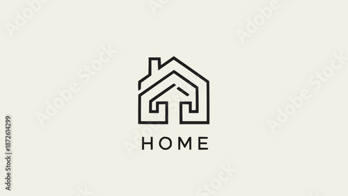 Modern abstract house logo design with the word home.