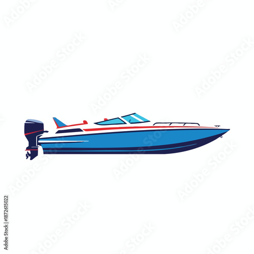 Speedboat on a white background
