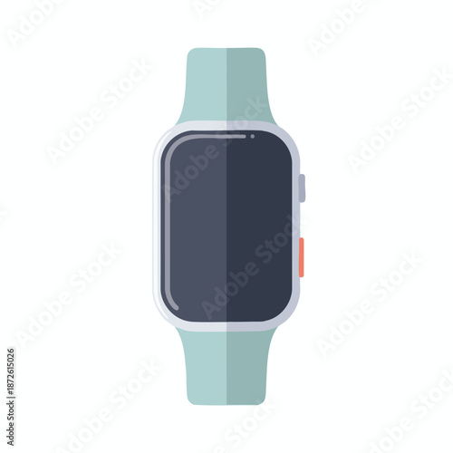 Modern Smartwatch with Teal Strap and Blank Screen