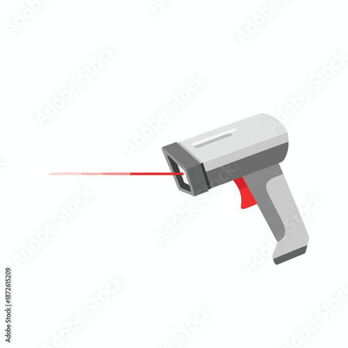 Gray Handheld Laser Pointer Illustration