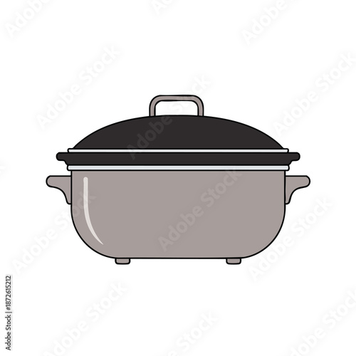 Gray Casserole Dish with Black Lid