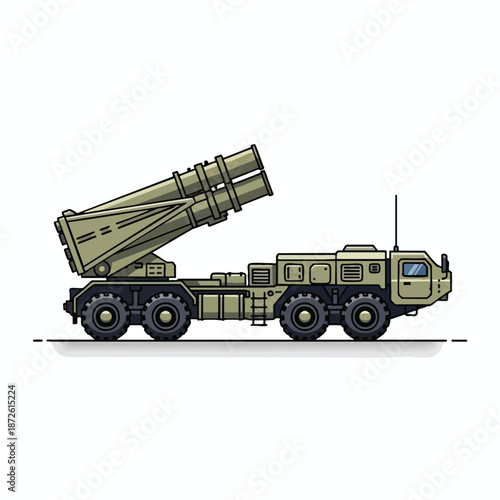 Military Missile Launcher Truck Illustration