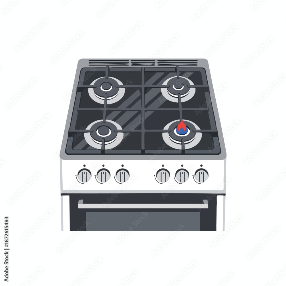 Fototapeta premium Modern Gas Stove Top with Oven