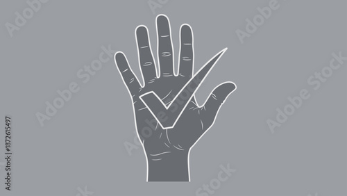 Hand with Checkmark - Concept of Approval, Agreement, and Success