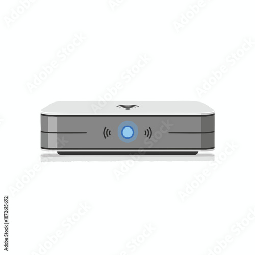 Modern Wireless Device with Blue Indicator Light
